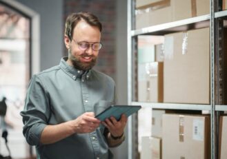 Happy Warehouse Business Person