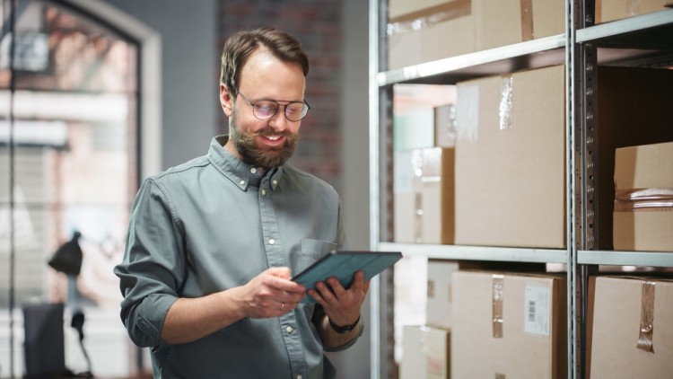 Happy Warehouse Business Person